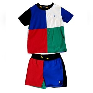 Polo Ralph Lauren Color Block T-Shirt and Shorts Set